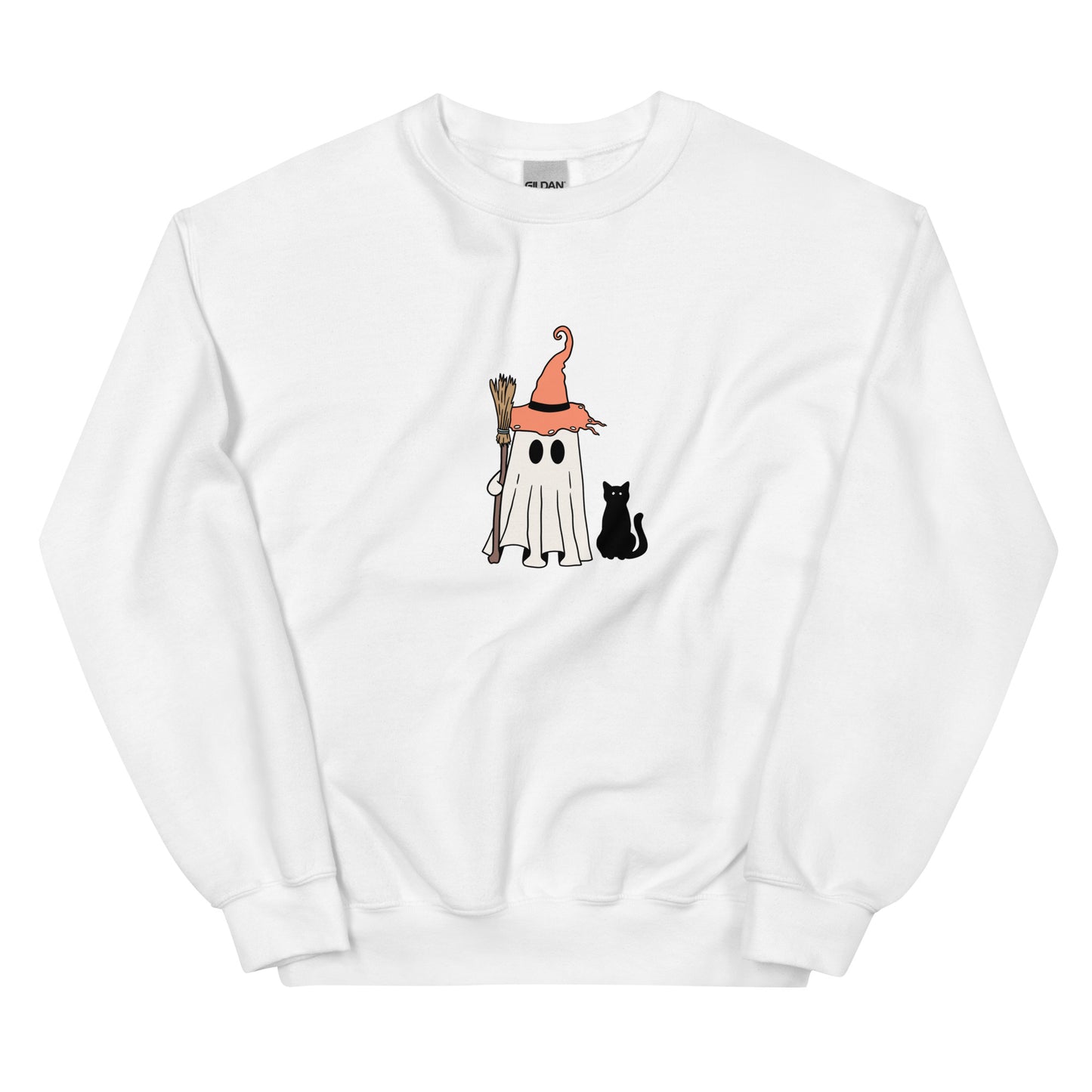 Ghost with Black Cat Crewneck