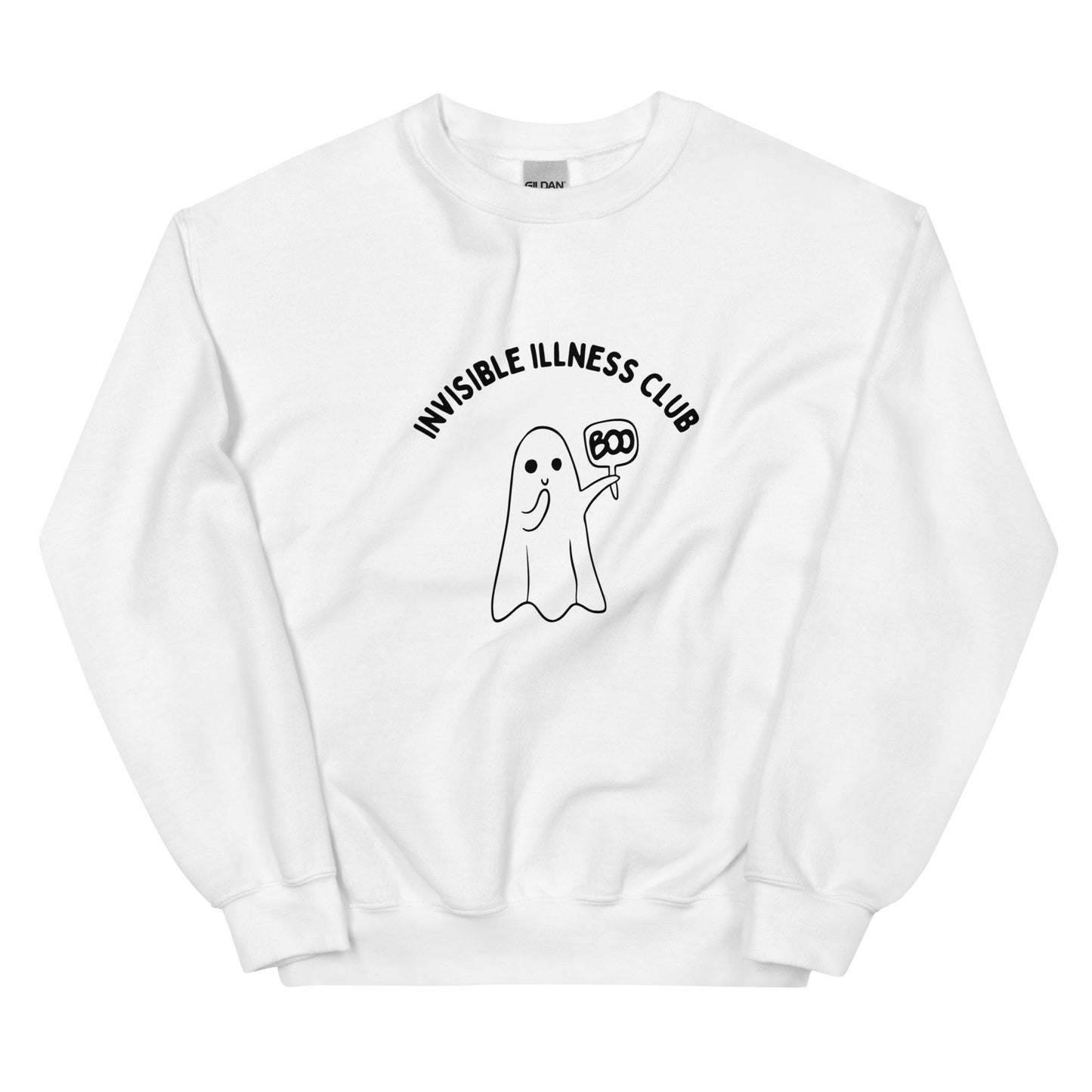 Invisible illness awareness with ghost crewneck
