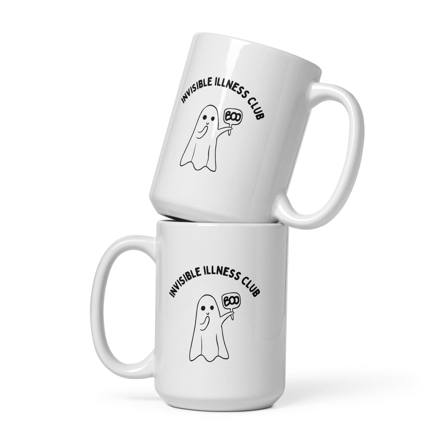 Invisible illness Club with Ghost Mug