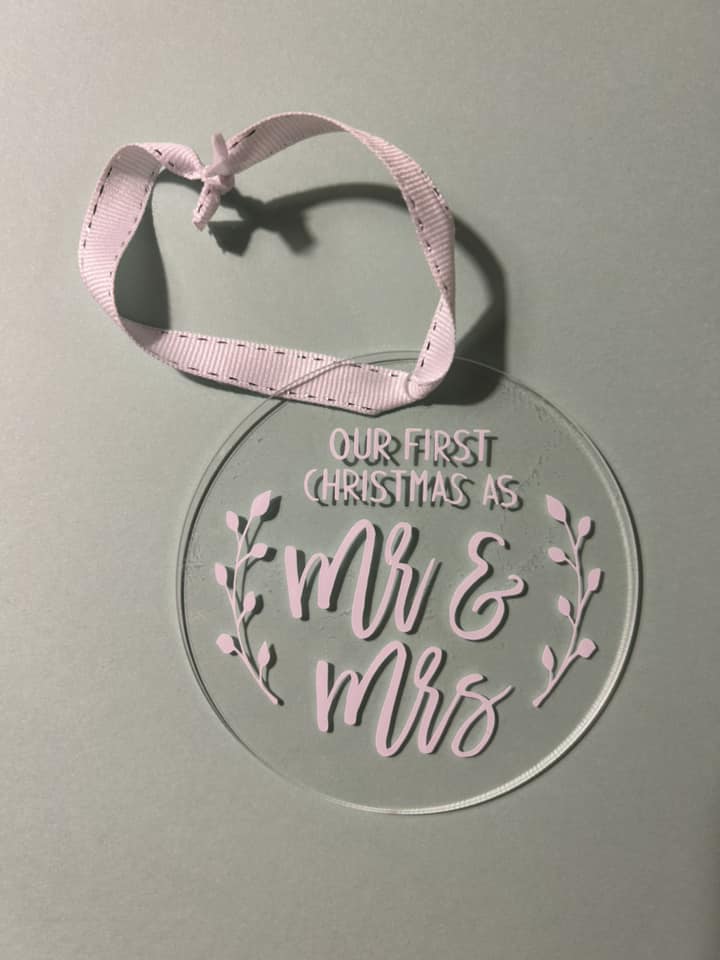 "Our First Christmas As Mr & Mrs" Ornament