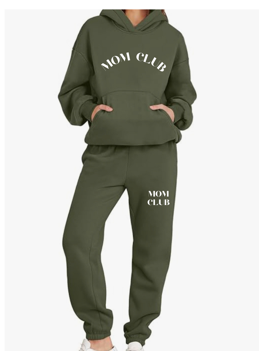 Mom Club Set in Olive Green