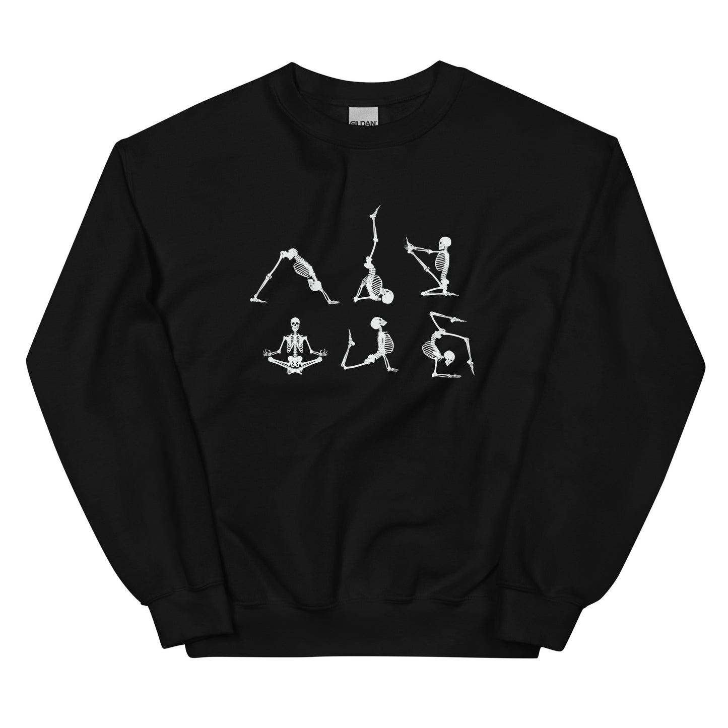 Skeletons doing yoga Crewneck