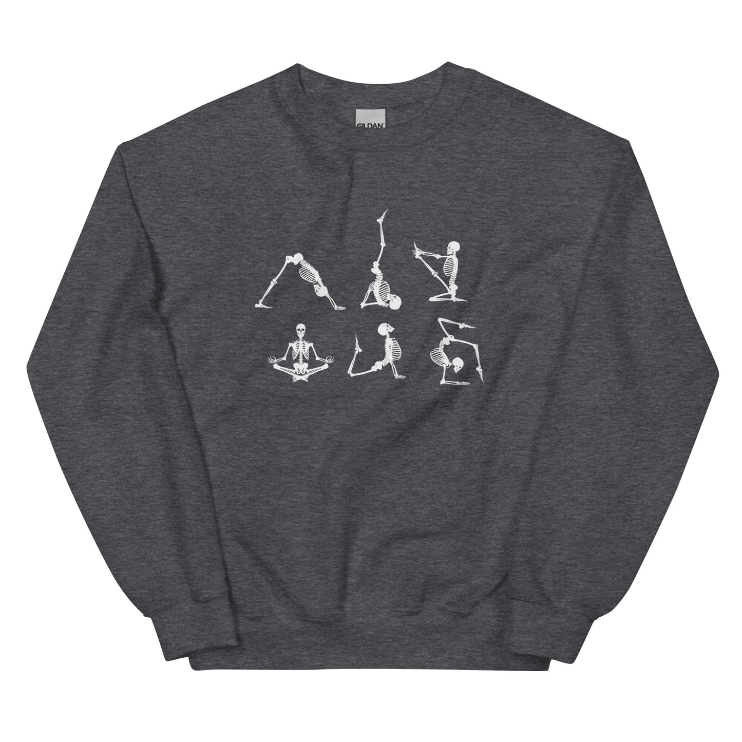 Skeletons doing yoga Crewneck