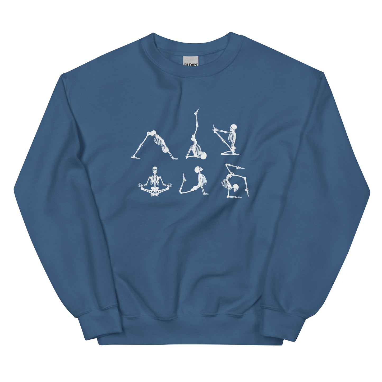 Skeletons doing yoga Crewneck