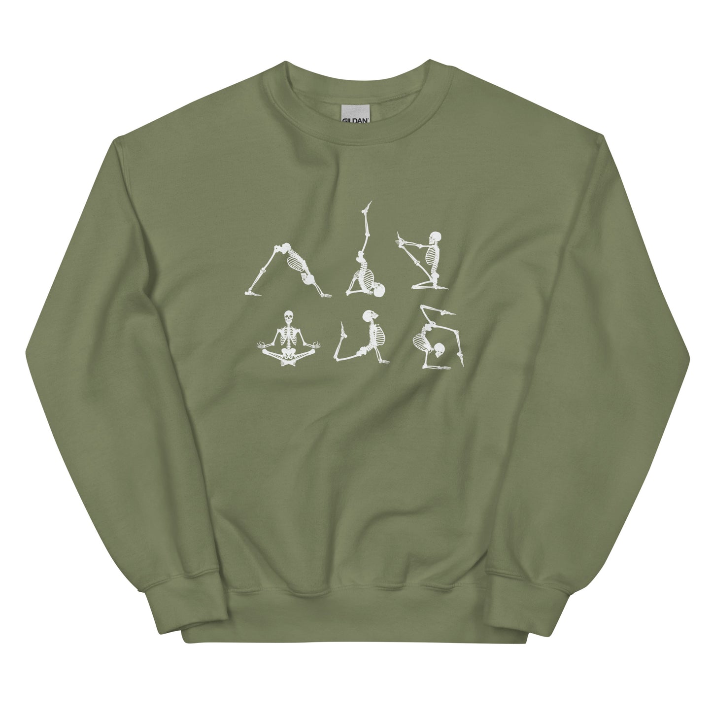 Skeletons doing yoga Crewneck