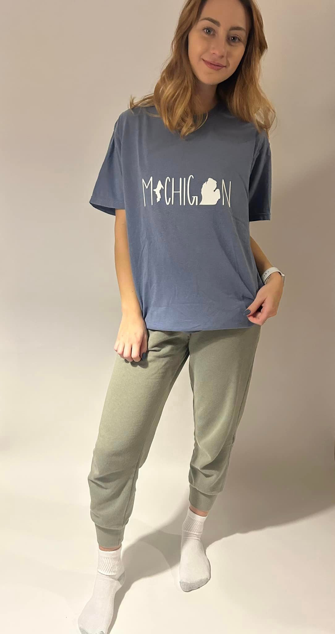 Michigan Tee with State Shapes